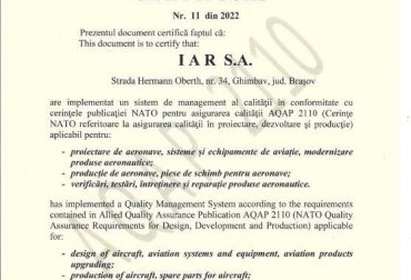 Certificat AQAP 2110