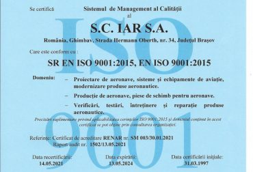 Certificat SR EN ISO 9001 2015 - ro