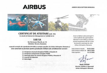 Certificat de atestare AHRO ed 16 - 2026